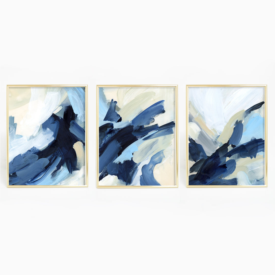 Rough Seas Abstract - Set of 3 - Art Prints or Canvases | Jetty Home