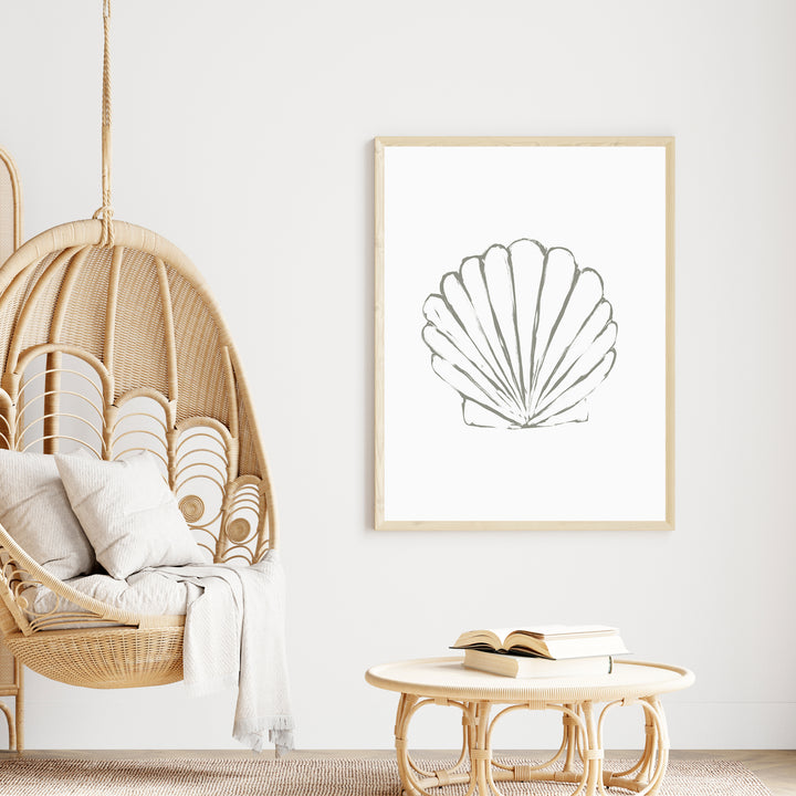 Scallop Seashell  - Art Print or Canvas - Jetty Home