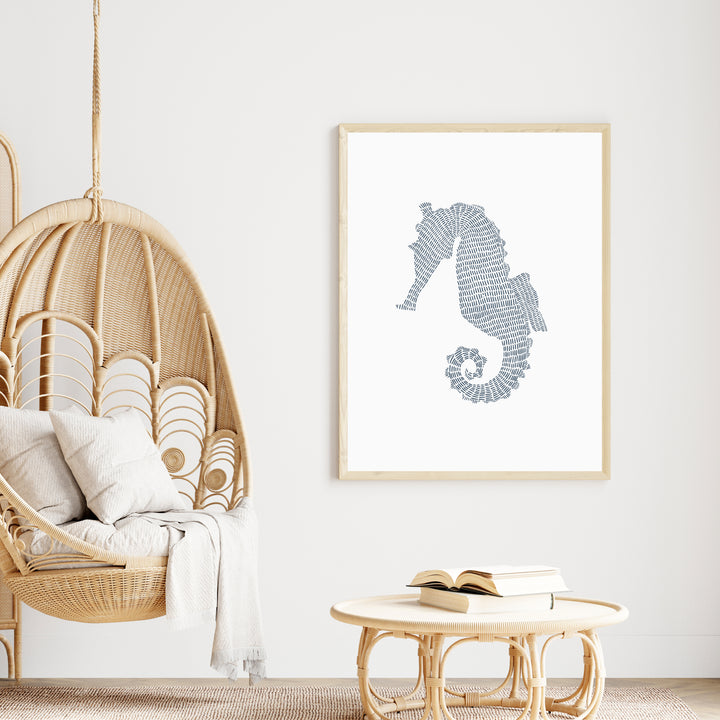 Minimalist Seahorse  - Art Print or Canvas - Jetty Home