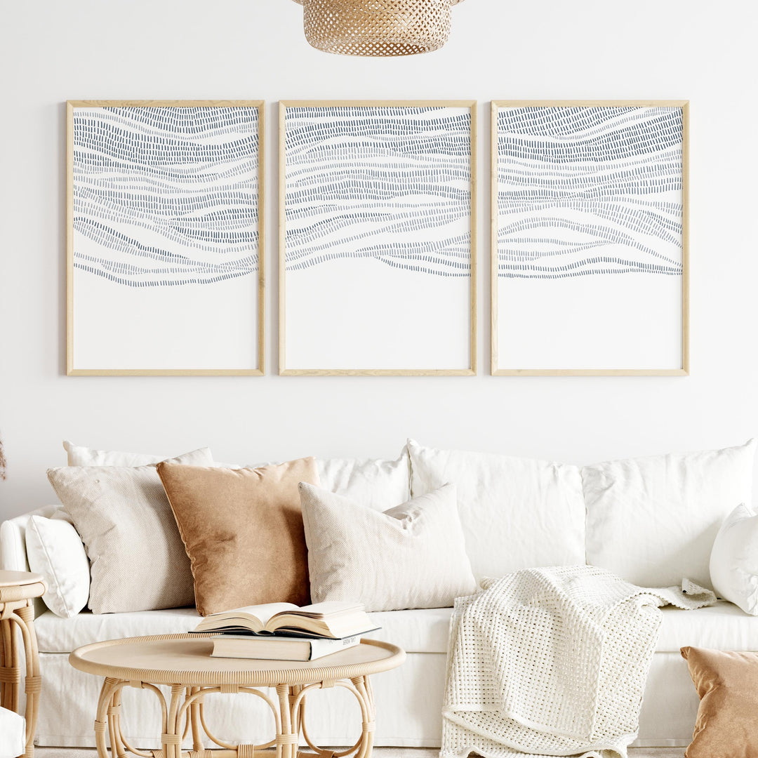 The Abstract Waves - Set of 3  - Art Prints or Canvases - Jetty Home