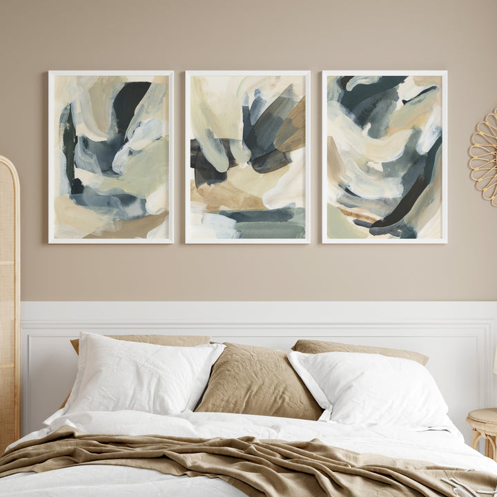 Modern Abstract Flow - Set of 3  - Art Prints or Canvases - Jetty Home