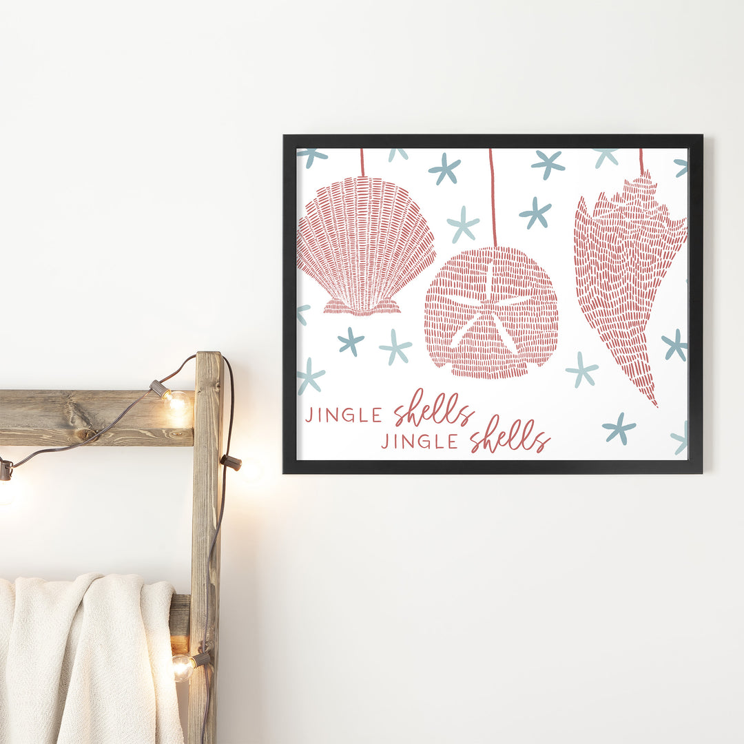 Unframed 5x7 art print by Jetty Home featuring Jingle Shells, a coastal-themed print with seashell illustrations.