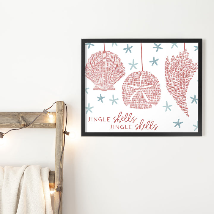 Unframed 5x7 art print by Jetty Home featuring Jingle Shells, a coastal-themed print with seashell illustrations.