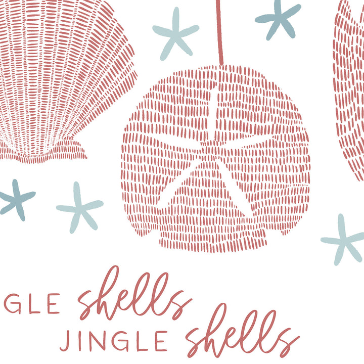 Unframed 5x7 art print of Jingle Shells by Jetty Home featuring detailed illustrations of seashells on white background.