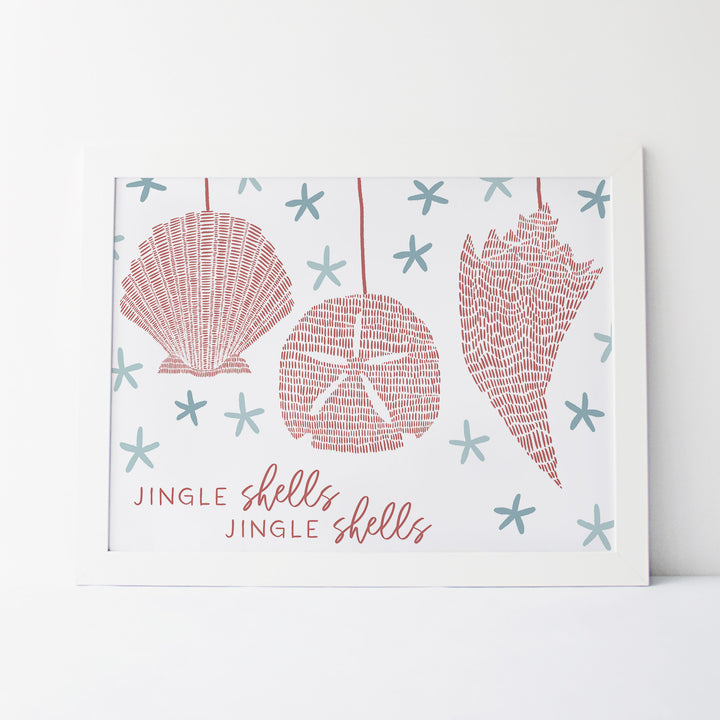 Unframed 5x7 art print by Jetty Home featuring Jingle Shells with detailed illustrations of seashells on textured paper
