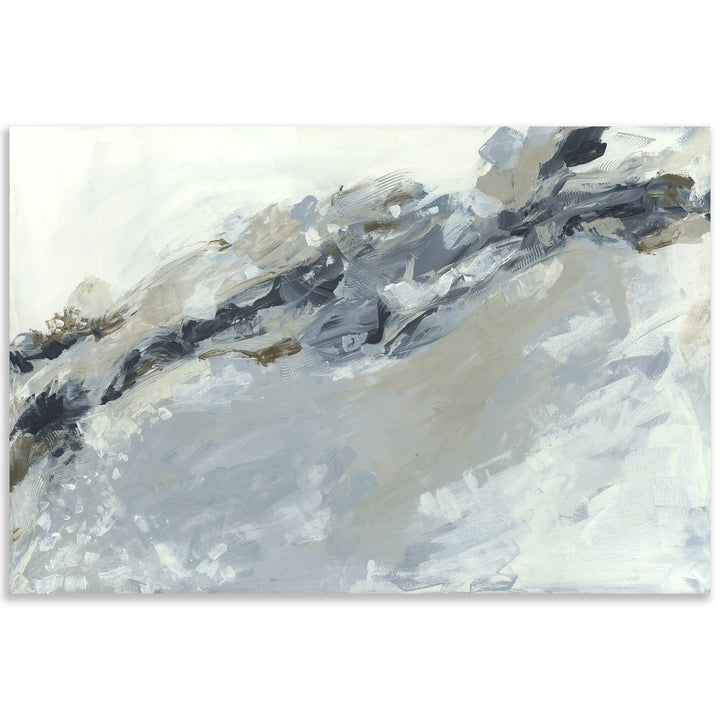 In Motion Modern Abstract White, Beige and Gray Neutral Painting Wall Art Print or Canvas - Jetty Home