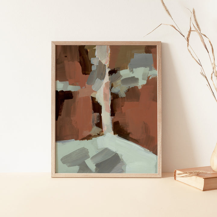 Slot Canyon Desert Landscape Mint Sage and Dusty Pink Modern Wall Art Print or Canvas - Jetty Home