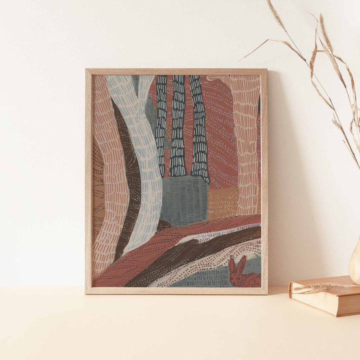 Forest Bohemian Patterned Abstract Warm Tones Wall Art Print or Canvas - Jetty Home