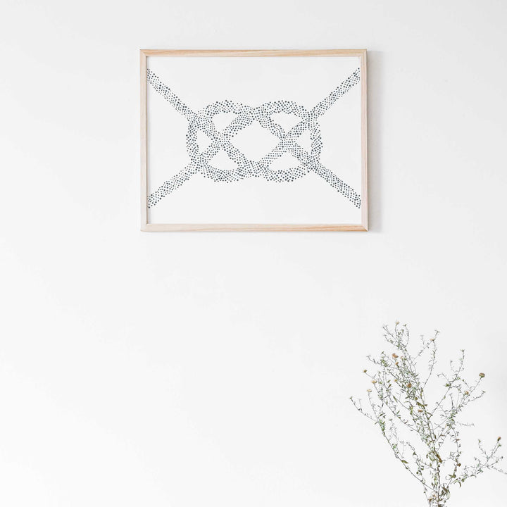 Carrick Bend Knot Nautical Illustration Wall Art Print or Canvas - Jetty Home