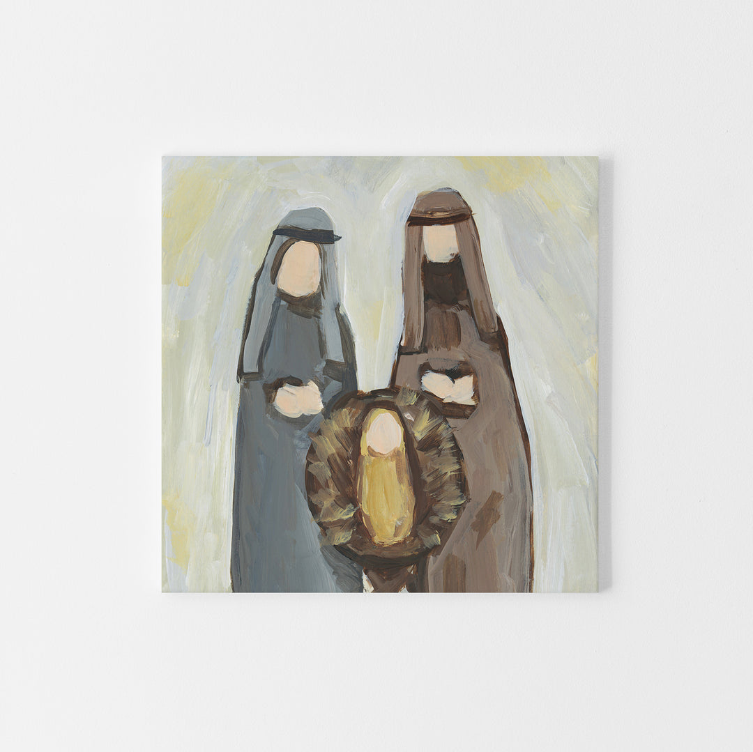 Mary and Joseph Modern Nativity Christmas Painting Wall Art Print or Canvas - Jetty Home