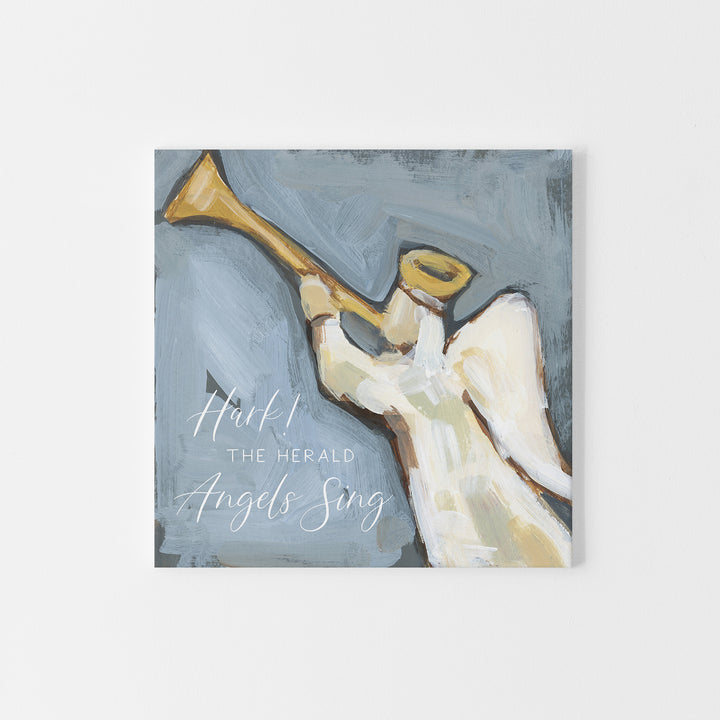 Hark the Herald Angels Sing Modern Christmas Painting Wall Art Print or Canvas - Jetty Home