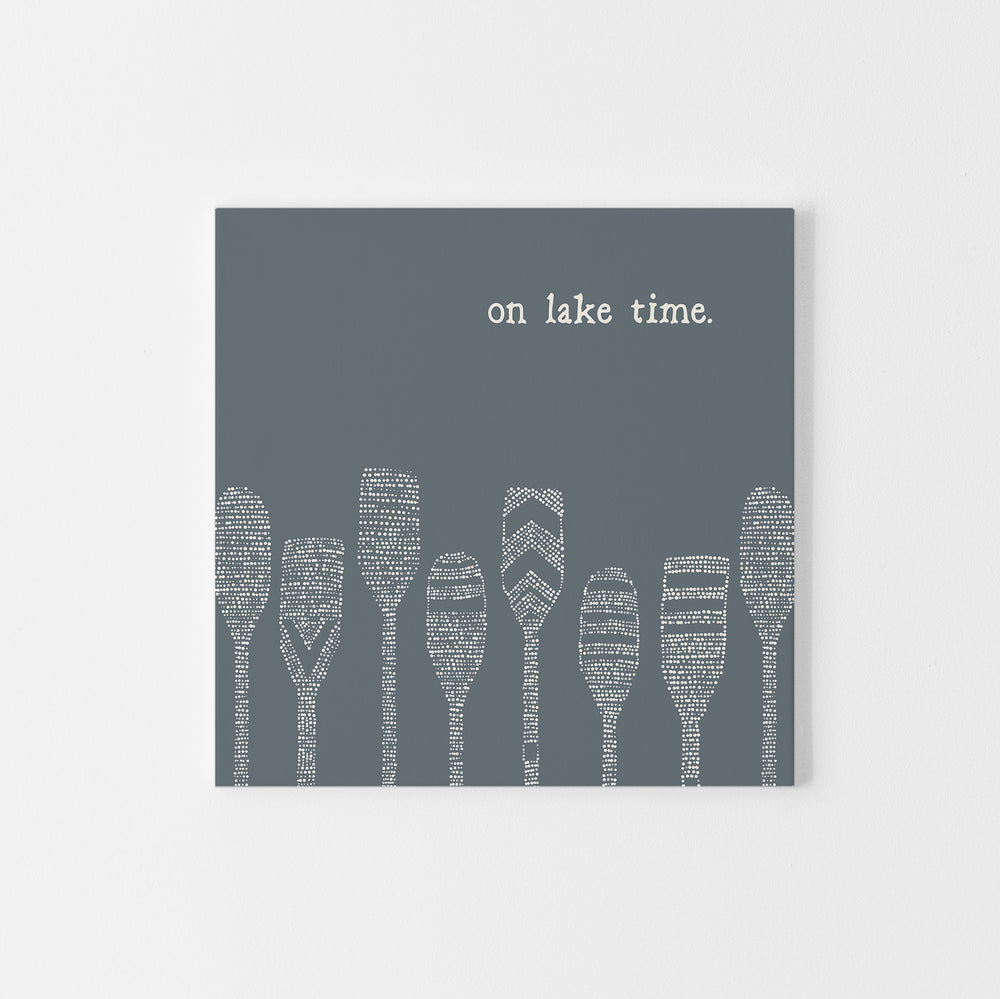 On Lake Time Paddle Illustration Wall Art Print or Canvas - Jetty Home