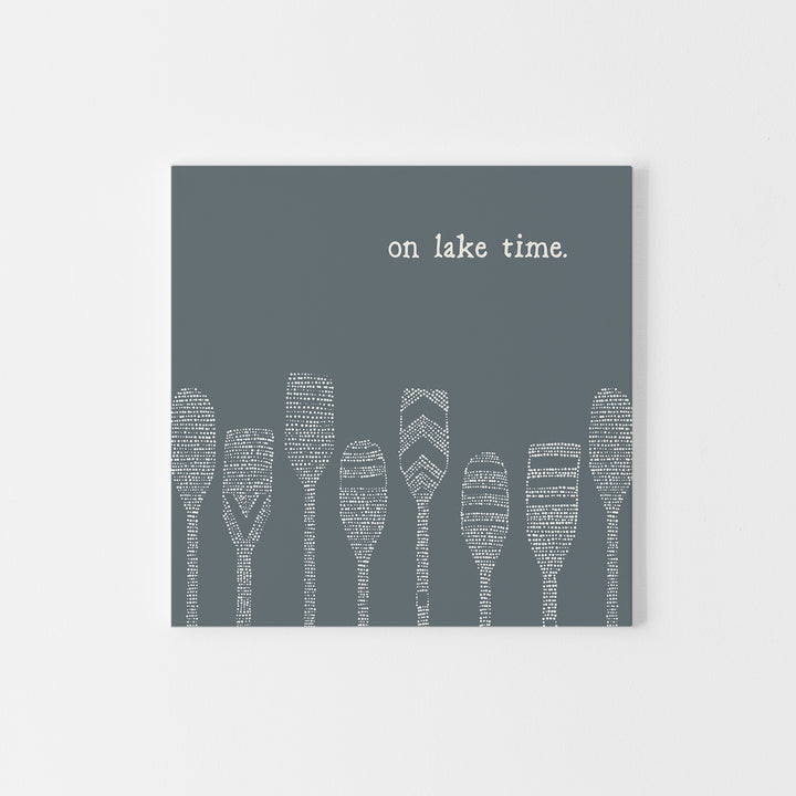 On Lake Time Paddle Illustration Wall Art Print or Canvas - Jetty Home
