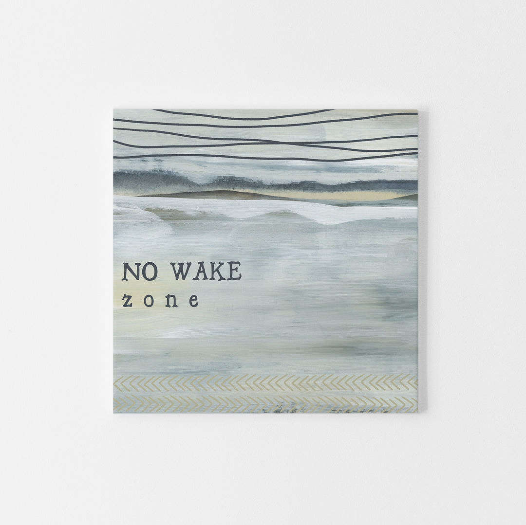 No Wake Zone Neutral Modern Lake House Wall Art Print or Canvas - Jetty Home