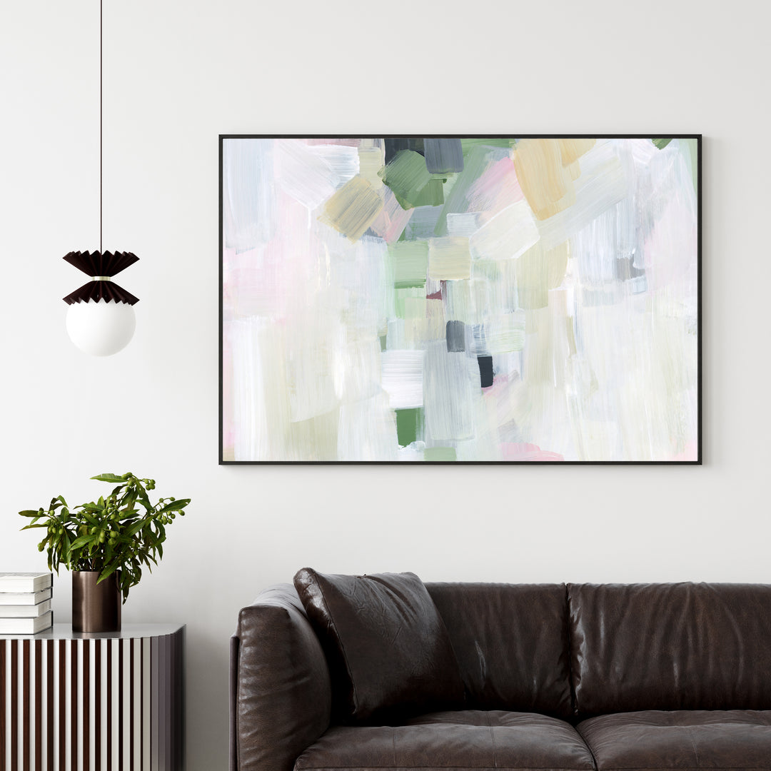 White Abstract Art Light and Fresh Springtime Contemporary Wall Art Print or Canvas - Jetty Home