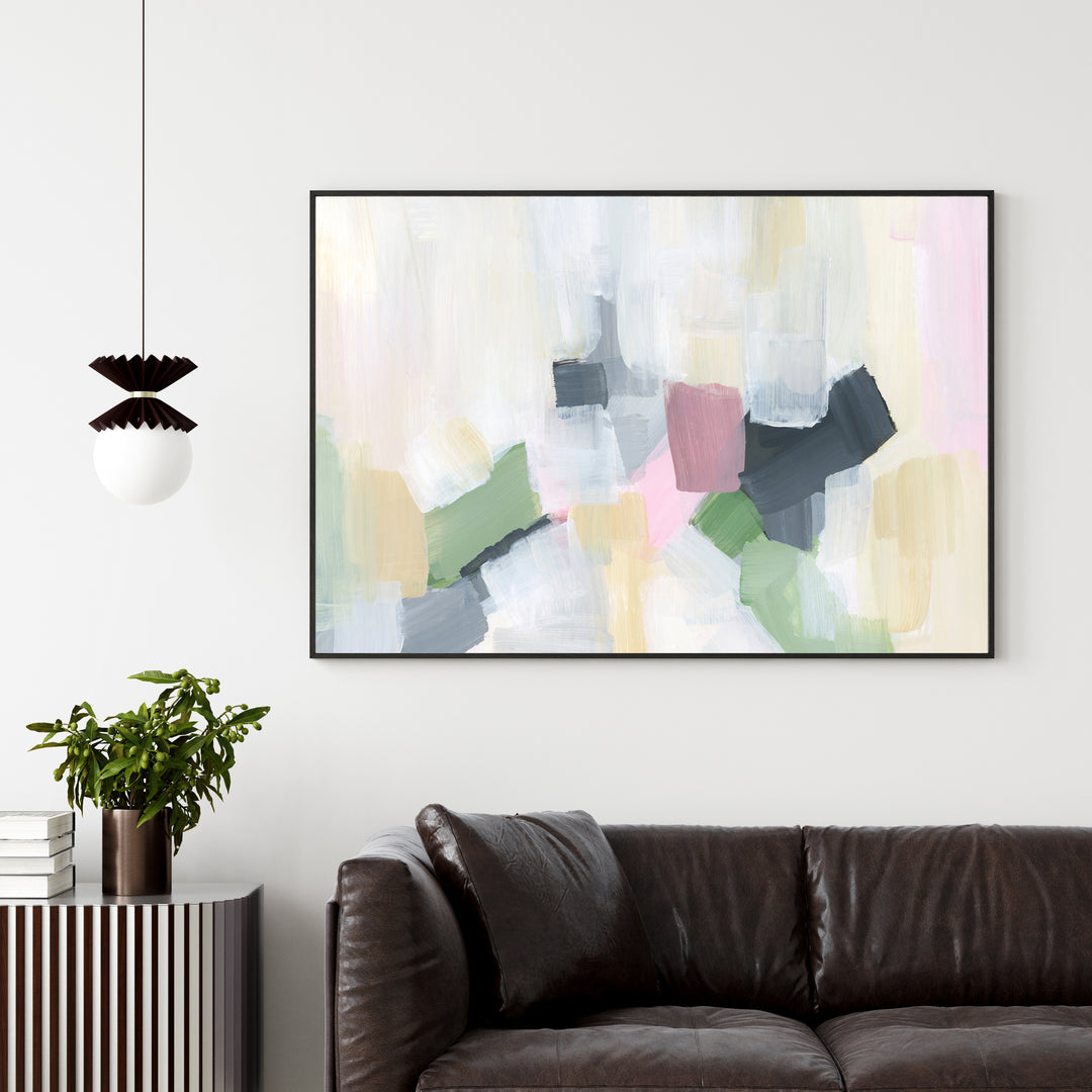 Modern Pastel and White Abstract Painting Modern Wall Art Print or Canvas - Jetty Home