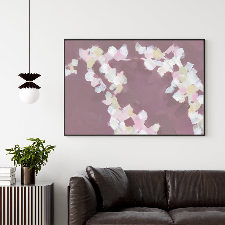 Pink and White Cherry Blossom Floral Painting Wall Art Print or Canvas - Jetty Home