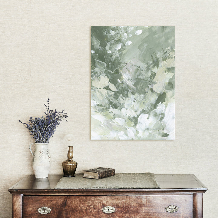 Chic Parisian Apartment Abstract Painting Green and White Decor Contemporary Wall Art Print or Canvas - Jetty Home