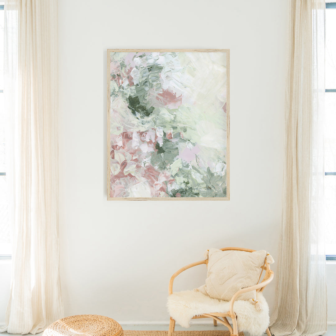 Pastel Abstract Painting Modern Home Decor Contemporary Farmhouse Inspired Spring Wall Art Print or Canvas - Jetty Home