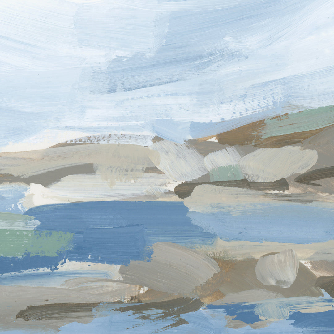 "Deep Blue Shallows" Coastline Painting - Art Print or Canvas - Jetty Home