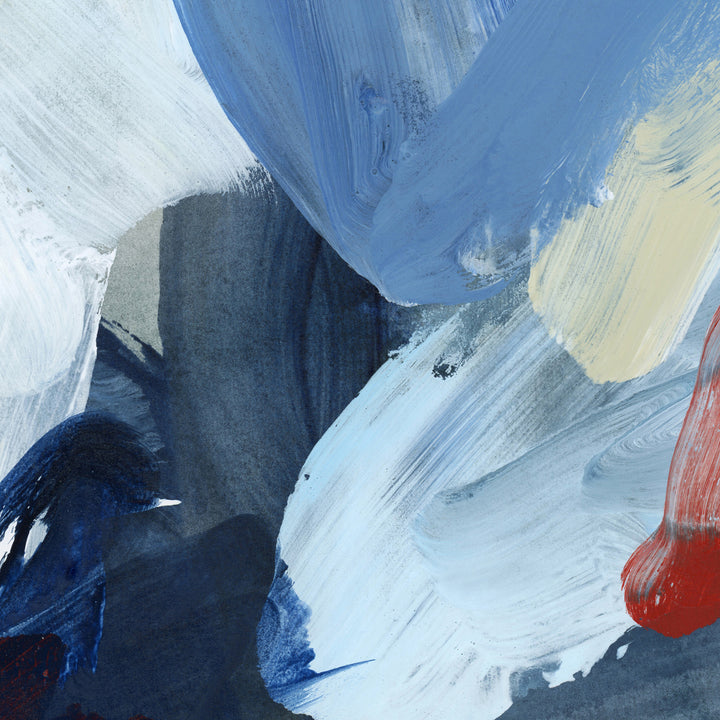 Red, White and Blue Abstract Painting Diptych Set of 2 Wall Art Print or Canvas - Jetty Home