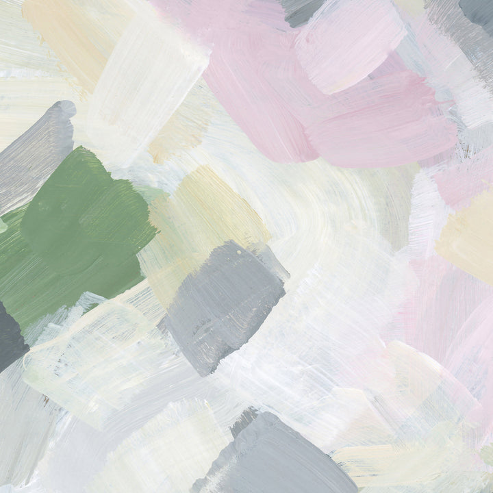 Pastel Abstract Painting Pink, Green and White Wall Art Print or Canvas - Jetty Home