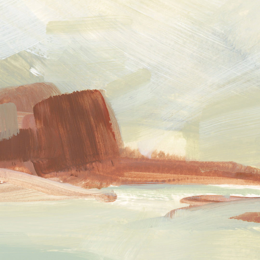Abstract Arizona Desert Landscape Soft Pink Painting Wall Art Print or Canvas - Jetty Home