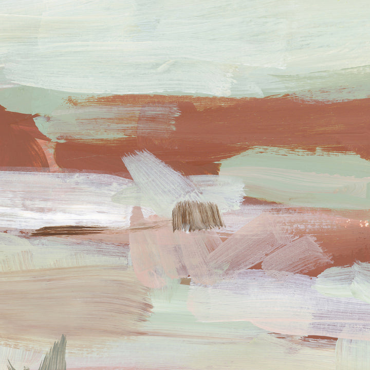 Desert Abstract Vista Pink and Beige Landscape Painting Wall Art Print or Canvas - Jetty Home