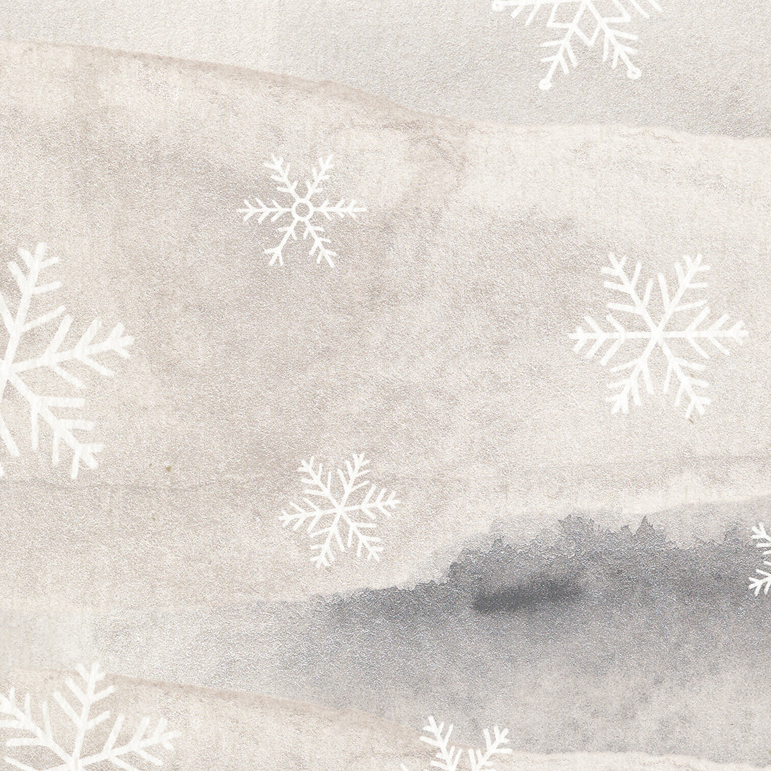 Snowflake Abstract Gray Watercolor Winter Wall Art Print or Canvas - Jetty Home
