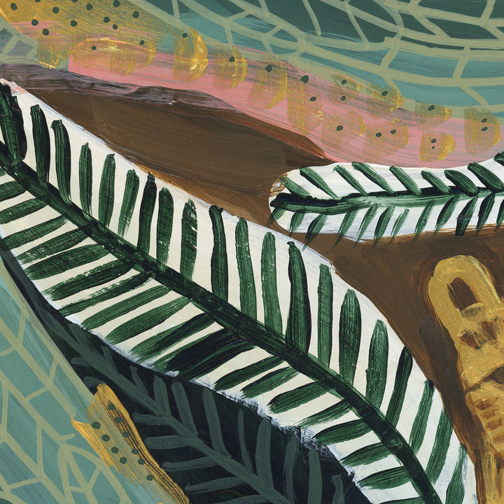 Cheetah Jungle Tropical Botanical Painting Wall Art Print or Canvas - Jetty Home