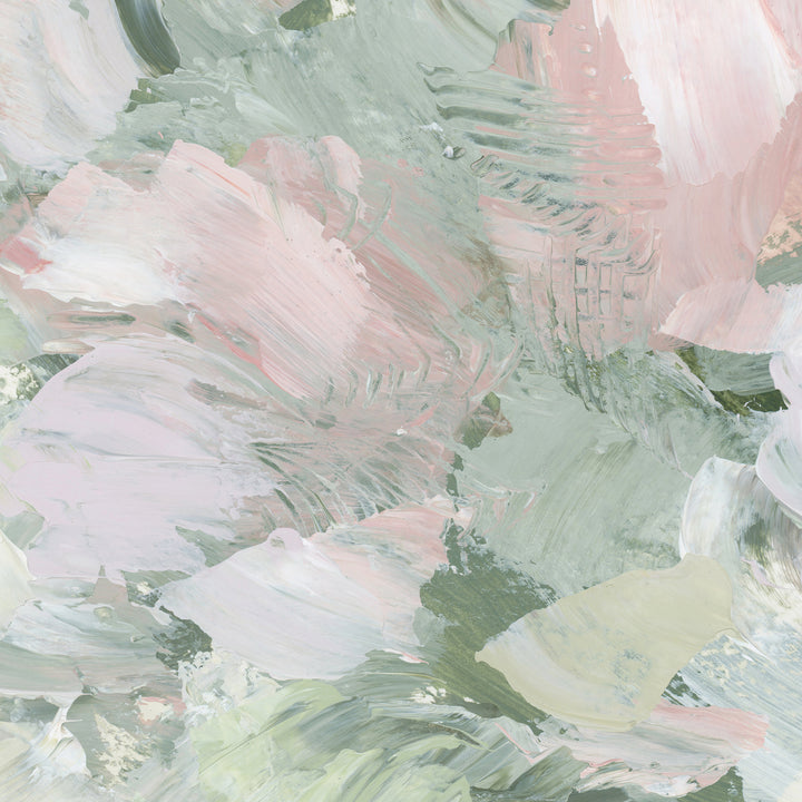 Close up of Floral Rose Abstract Pink and Green Wall Art Print or Canvas - Jetty Home