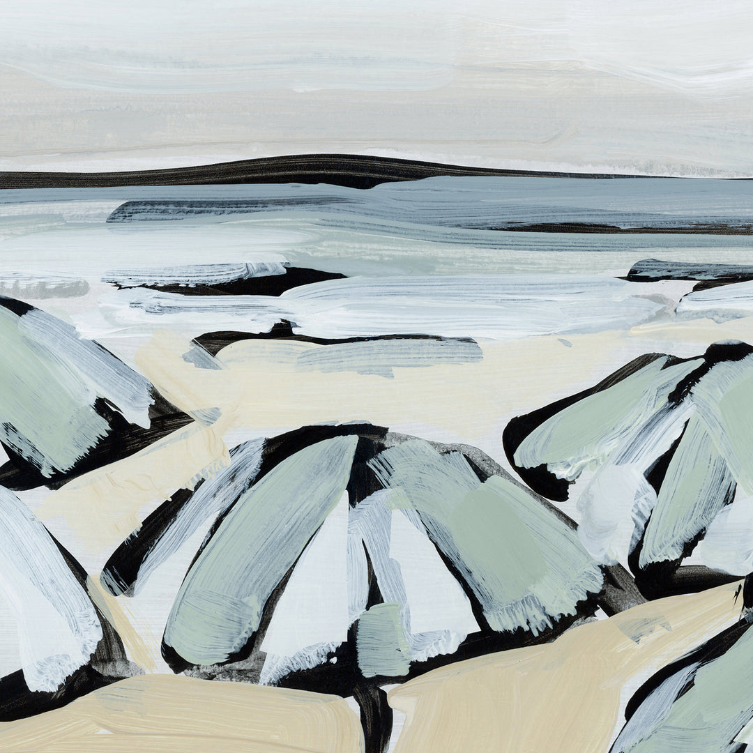 "Umbrella Beach" Coastal Painting - Art Print or Canvas - Jetty Home