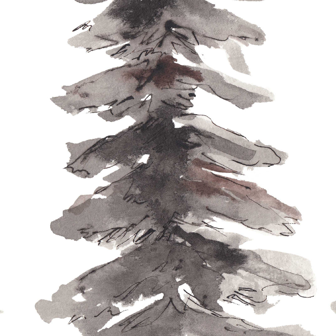 Nordic Pine Tree Ink Painting Wall Art Print or Canvas - Jetty Home