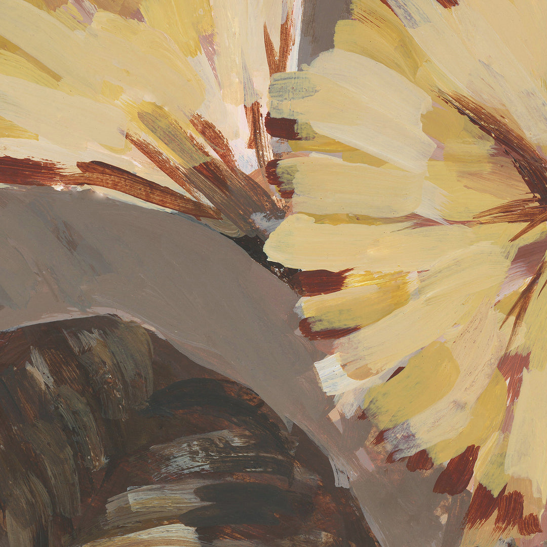 Modern Yellow Flower Fall Botanical Bloom Wall Art Print or Canvas - Jetty Home