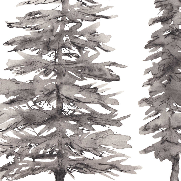 Modern Minimalist Black + White Pine Tree Trio Wall Art Print or Canvas - Jetty Home