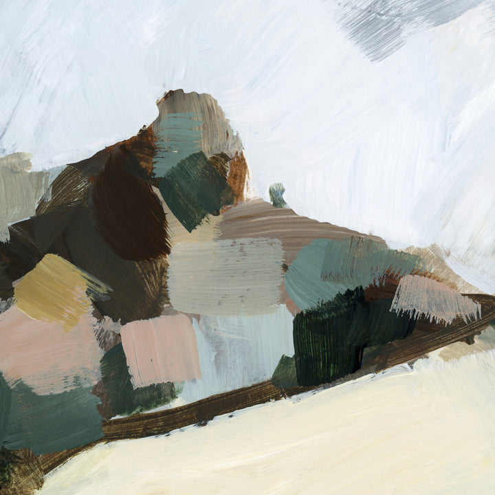 Abstract Hillside Country Landscape Fall Painting View Wall Art Print or Canvas - Jetty Home