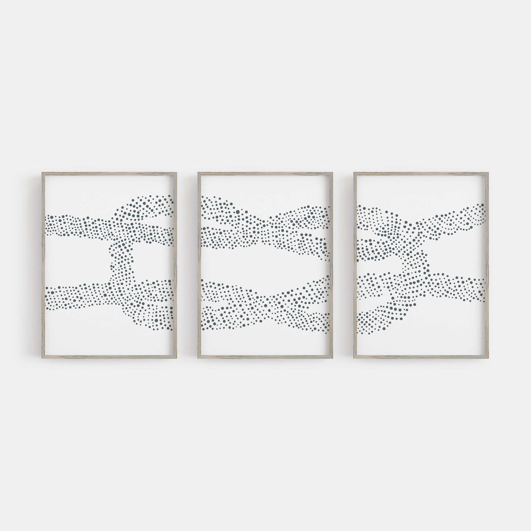 Square Knot Nautical Triptych Set of Three Wall Art Prints or Canvas - Jetty Home